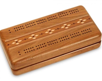 Cherry Cribbage Box | Cards & Pegs Included