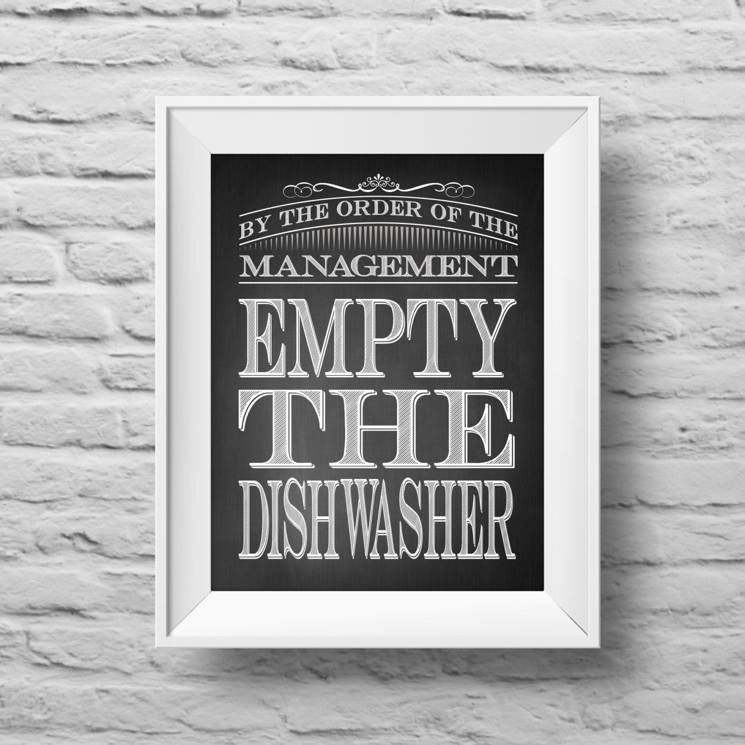 EMPTY THE DISHWASHER unframed art print Typographic poster