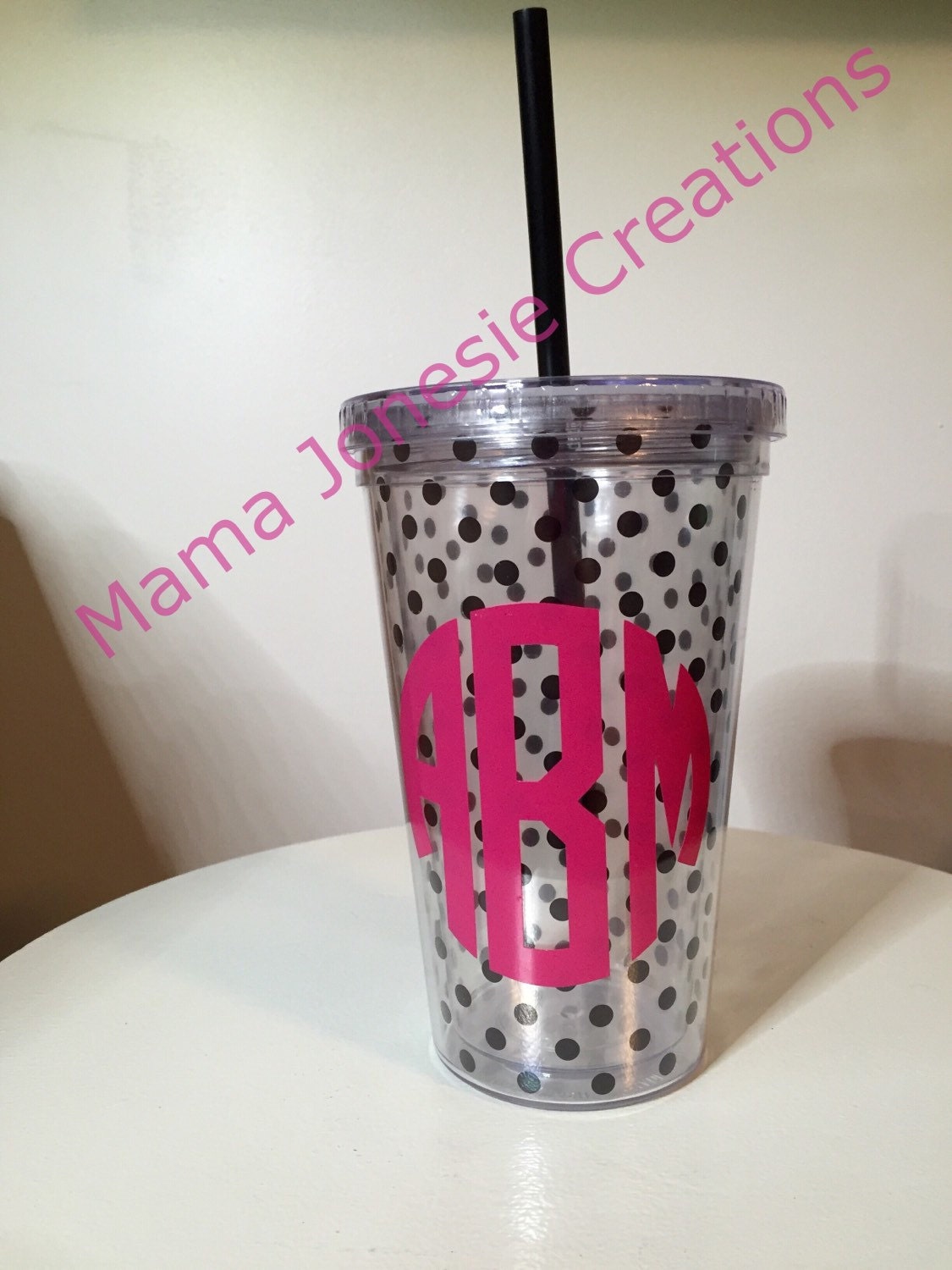 that tumblers sweat don't Personalized Stripes Monogram Tumblers or Black Plastic Mint