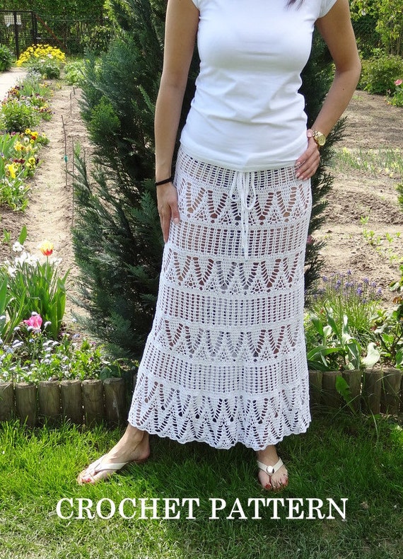 Crochet maxi skirt pattern Instant Digital Download