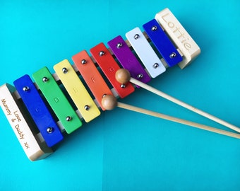 Personalised engraved xylophone musical instrument childrens toy