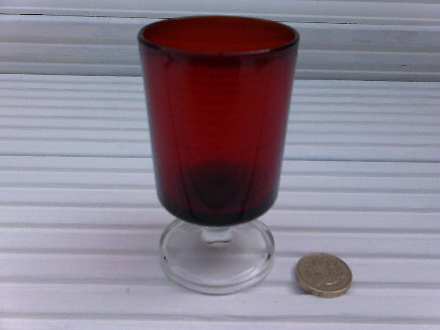 Set Of 6 Vintage French Luminarc Ruby Red Shot Wine Glasses 5548