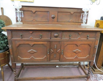Vintage Imported English Barley Twist Buffet or Sideboard