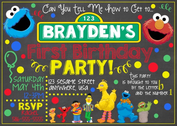 Sesame Street Birthday Party Invitations 5