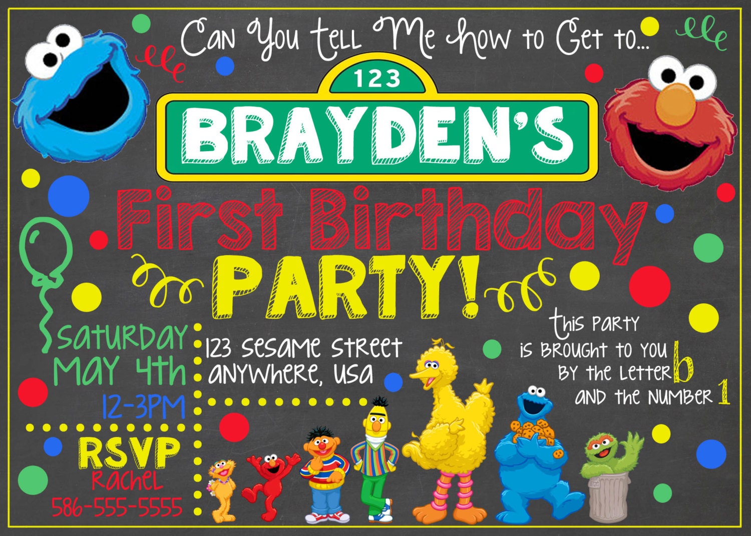Sesame Street Party Invitations 4