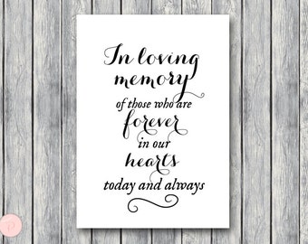 In Loving Memory Wedding Sign, In Loving Memory Sign, In Loving Memory Wedding, Wedding In Memory Sign TH00