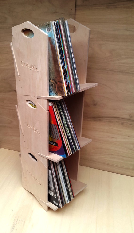 Vinyl 12 LP Modular Record Storage Shelf Stackable