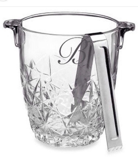 Personalized ice bucket w/ tongs engraved by MakeItMineNJ on Etsy