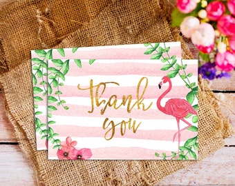 Flamingo Thank You Card, Printable Flamingo Thank You Card, Flamingo Baby Shower Thank You Card, Flamingo Thank You Card, pink flamingo