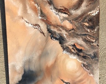 Abstract Oil Painting Earth Tones 36in x 24in x 3/4 in