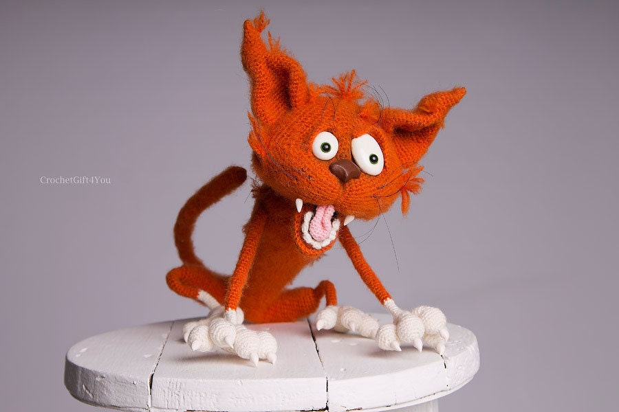 Crazy Cat / Amigurumi / Crochet Cat by CRGift on Etsy
