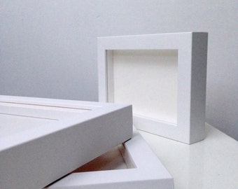 White/Black Box Frame - Any Standard Size - Matt Spray Finish - UV Art Glass - Picture / Photo Gallery Frame