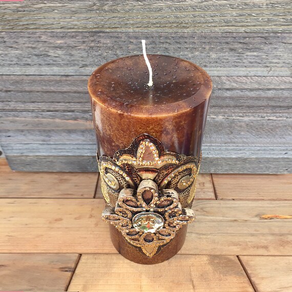Luxury Pillar Candle Swarovski Embellishment Candle