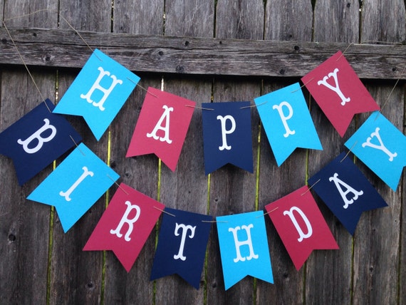 Items Similar To Happy Birthday Banner. Boy Birthday Banner 