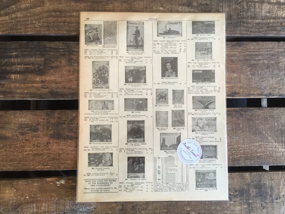 OLD STAMP Pages // Scrapbook Paper // Craft Paper // Vintage Book Pages // Craft Paper Pack // Ephemera Pack // Decoupage Paper // Origami