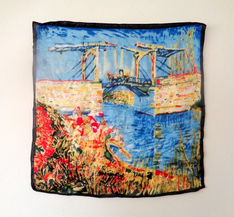 LARGE SQUARE SCARF PAINTED LAND