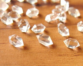 Natural Herkimer Diamond Quartz Crystal 6mm to 15mm Water Clear Undrilled- 10 Pcs Random Selection
