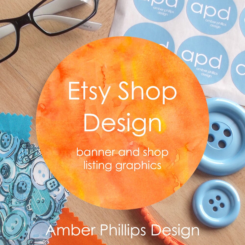 Etsy shop design package banner and shop listing graphics.