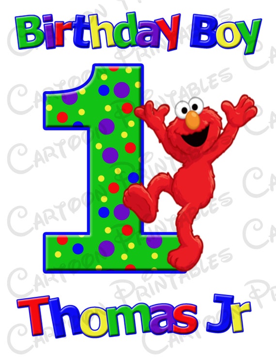 Custom First Birthday Boy Sesame Street Elmo IMAGE Printable Use for ...