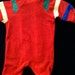 Izod Lacoste footed pajama 1980’s, red with yellow, blue and green trim, infant size small, gently used