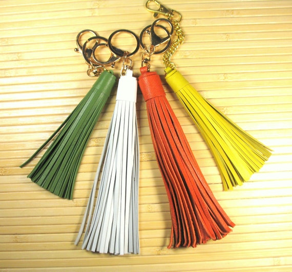 Leather tassels Purse tassel Tassels handbags Leather key