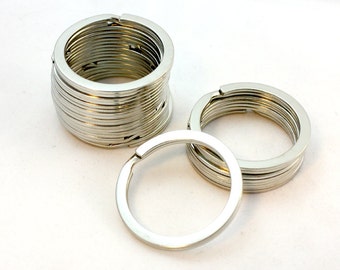 Silver Split Ring. (10) Silver Rings for Key Chains. Round Rings. Flat Split Rings for Key Fobs. Silver Flat Rings. Silver Jump Rings 25mm