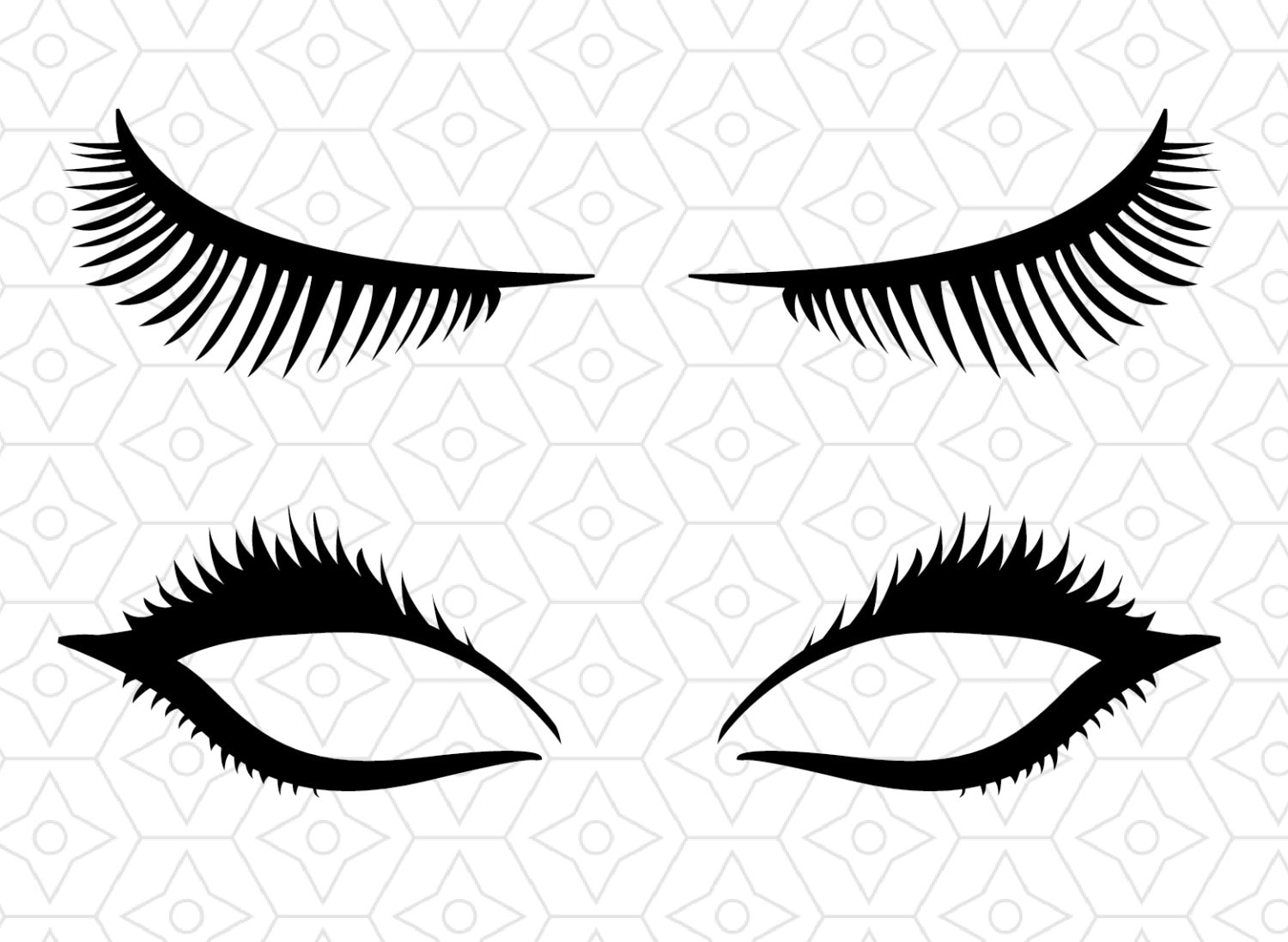 Download Eyelashes Decal Design SVG DXF EPS vector files for use
