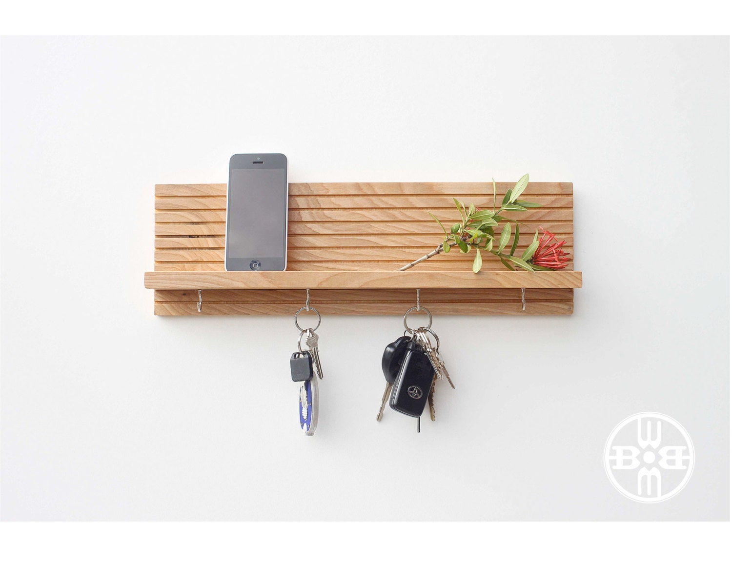 Key Holder With Shelf-Modern Shelf Jewelry by woodbutcherdesigns