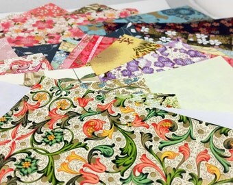 Mixed origami sheet packs, Washi Paper, Origami Paper, Handmade Paper, Chiyogami, Yuzen, Scrap pack, Japanese paper, craft paper, embossed