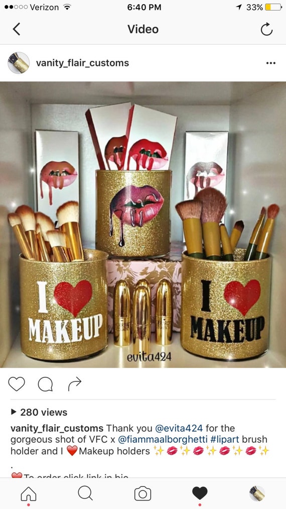 Items similar to I Love Makeup Brush Holder on Etsy