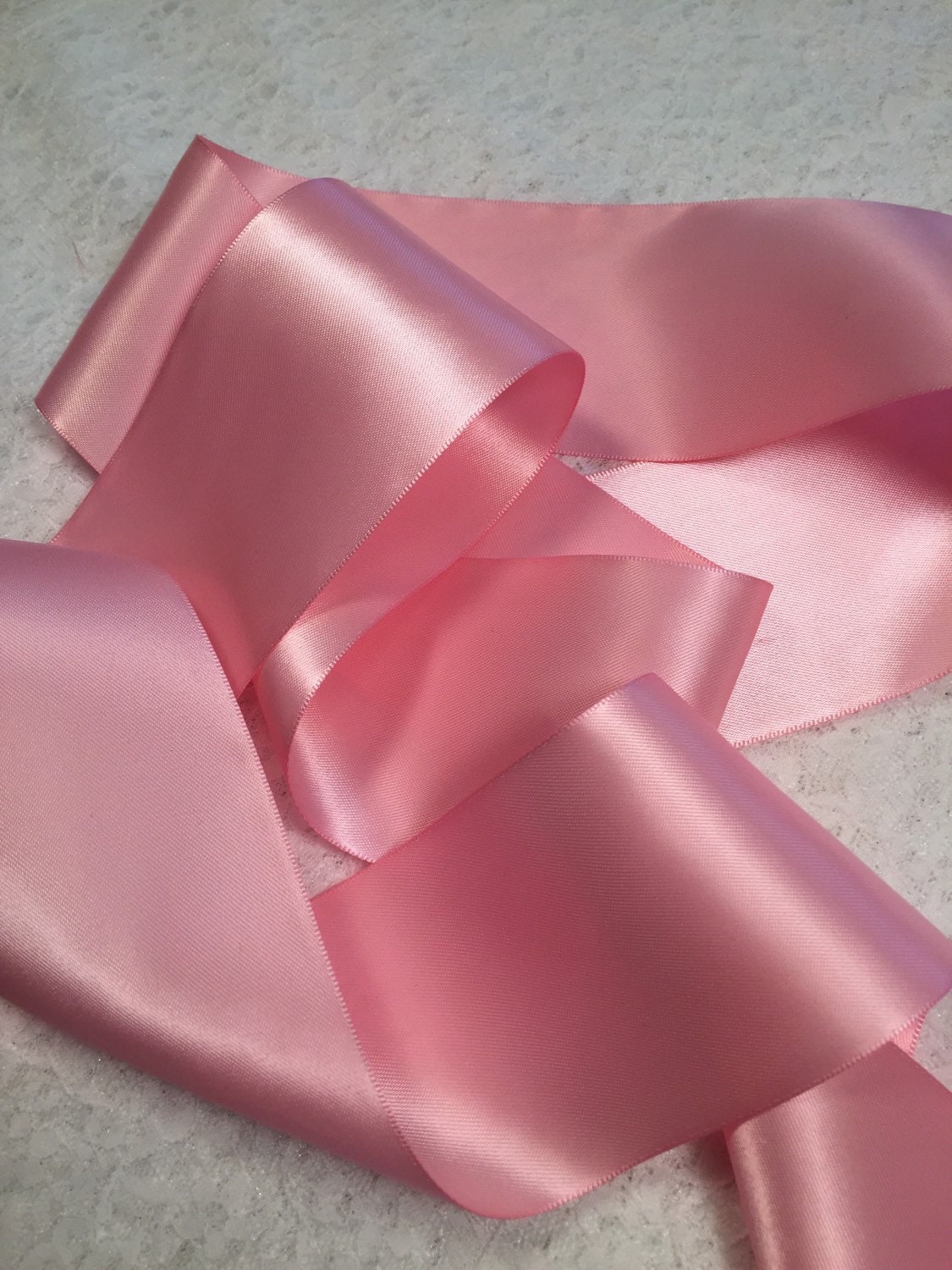 Pink Satin Ribbon/Rose Pink Wedding Dress by