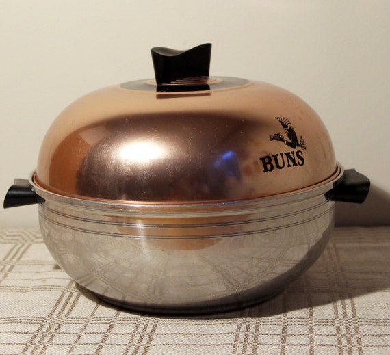 West Bend Aluminum Bun Warmer Vintage Serving Oven with