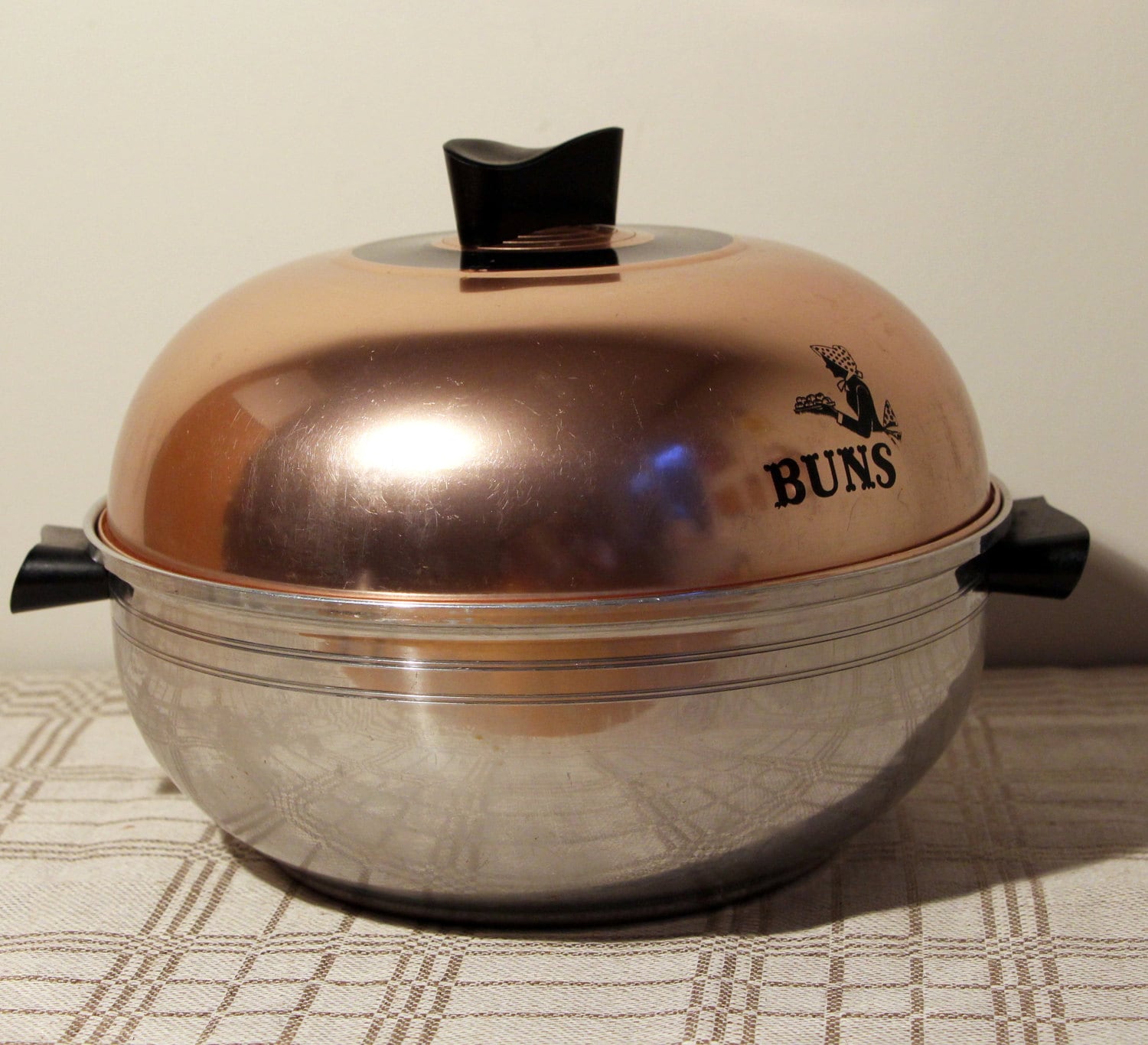 West Bend Aluminum Bun Warmer Vintage Serving Oven with