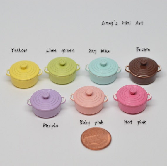 112 Dollhouse Miniature Colorful Coated CastIron Covered