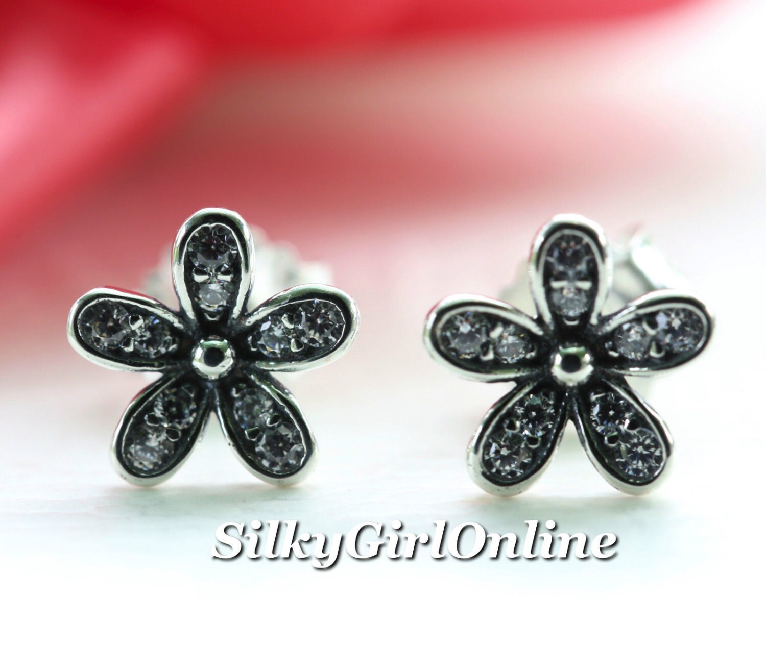 PANDORA Earrings DAZZLING DAISY Studs 290570CZ by