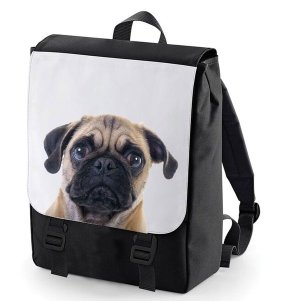 Cute pug Backpack Bag perfect for school BAGBASE