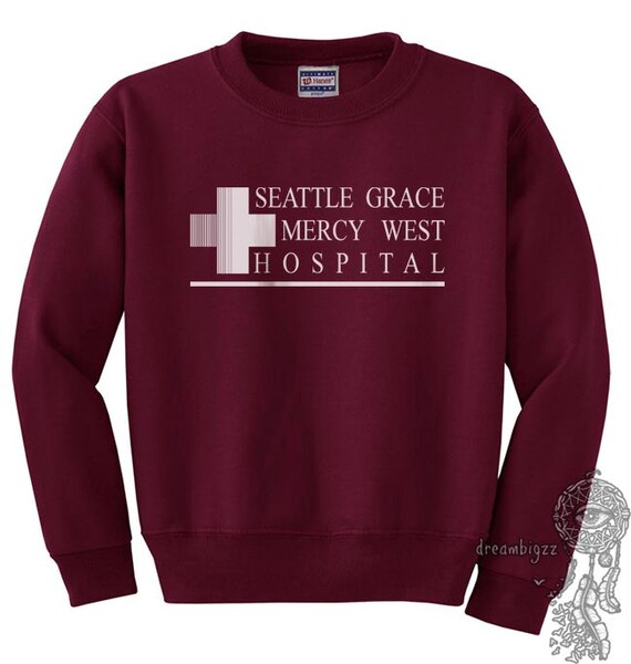 JUST LOGO Seattle Grace Mercy West Hospital printed on Black