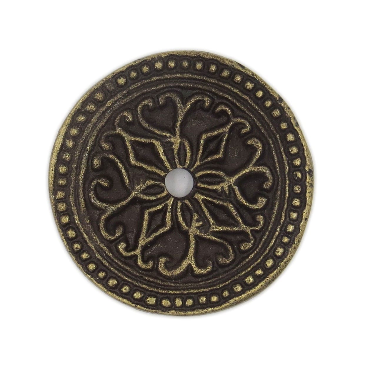 Antique Solid Metal Round Decorative Medallion Back Plate for