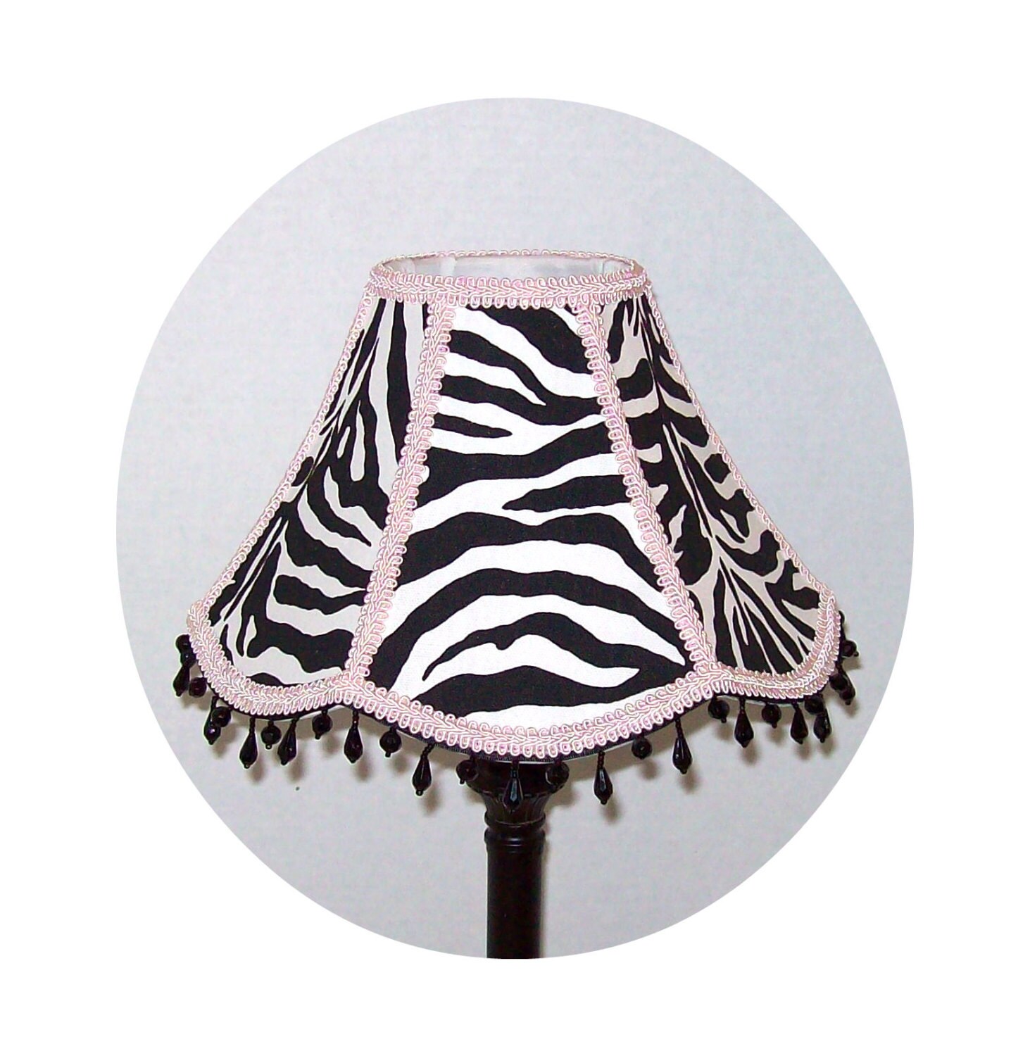 Pink & Zebra Lamp Shade by ShabbyBlueRose on Etsy
