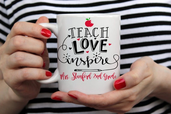 Download Teach Love Inspire Mug Personalized Teacher Mug Teacher Coffee
