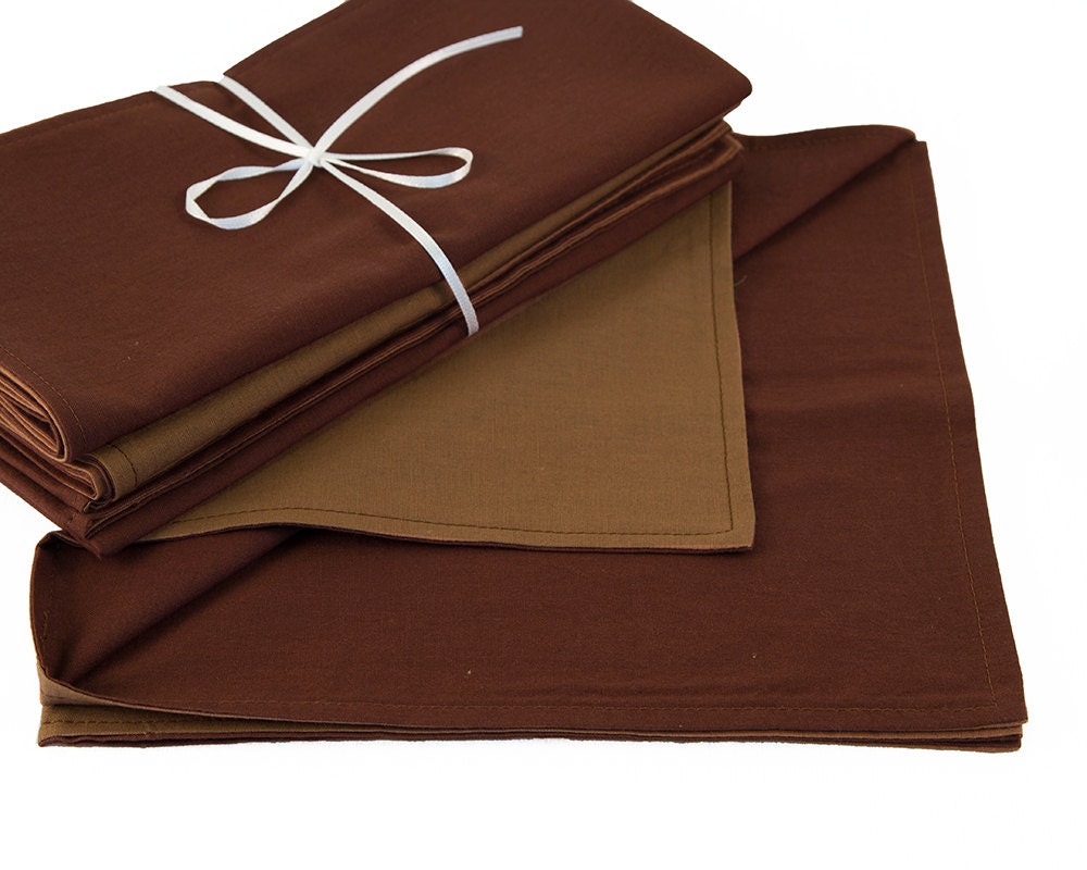Brown Napkins Set of Four Bronze Napkins 18 x 18 Inch Eco