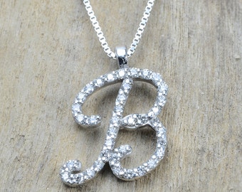 LILLY MARIE Collana In Argento 925 Con Ciondolo Lettera E Cristalli - Regolabile 45-50 Cm, Prodotta In Europa