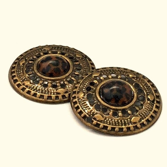 Medallion SET of 2 / Round Medallion / Antique Brass Medallion