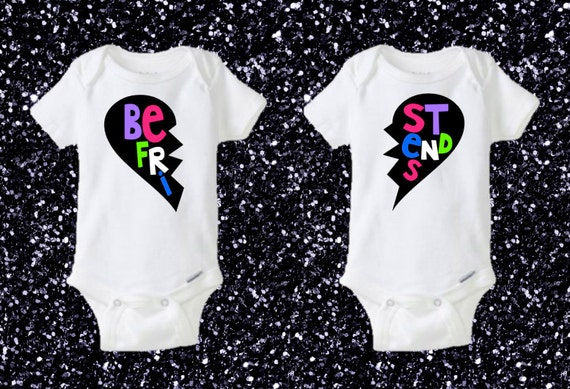 Best Friend Onesies BFF Onesie Friends Two Onesies