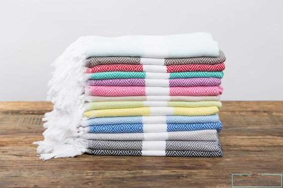 Turkish Towel Diamond Head/Hand Towel,Turkish Towel,Hand Towel,Head Towel,Kitchen Towel,Tea Towel,Black,Blue,Yellow,Aqua,Gray