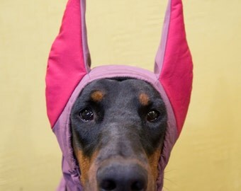 Doberman Winter Hat, Doberman Warmer, Dog Hat, Dog Clothing, Fleece Dog Hat, Dog snood, horned doberman (CUSTOM-MADE, INDIVIDUALLY)