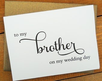 Brother Of The Bride Personalised Card To My Brother On My