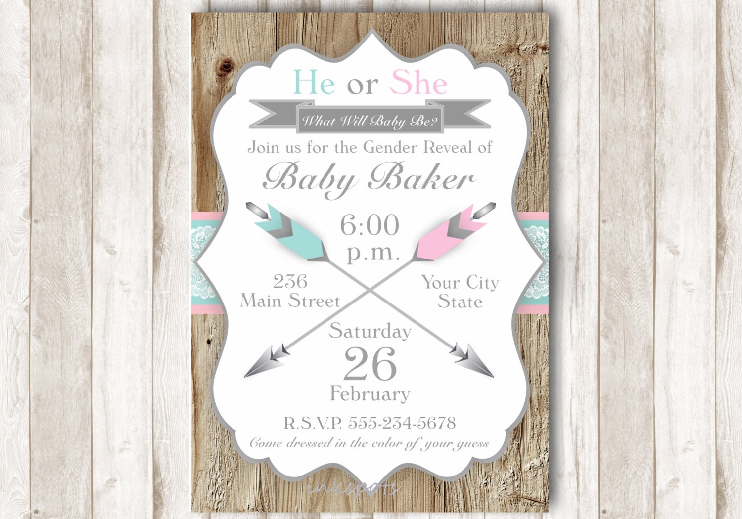 Gender Reveal Invitation Printable Gender Reveal Party