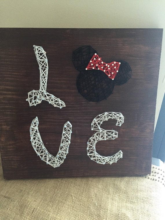 Items similar to LOVE Minnie mouse wall decoration custom order