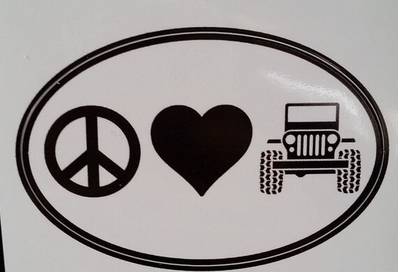 Download Peace Love Jeep Sticker